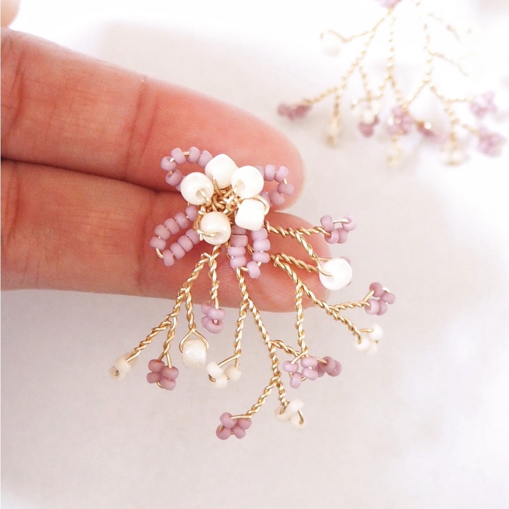 Handmade Wire Twist Bead Earrings